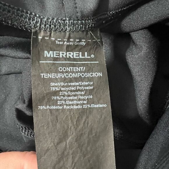 Merrell Women's size S Black Gray Cropped Capri Length Athletic Leggings - Picture 5 of 7